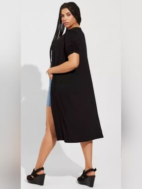 torrid Fit & Flare Duster Cardigan - Black